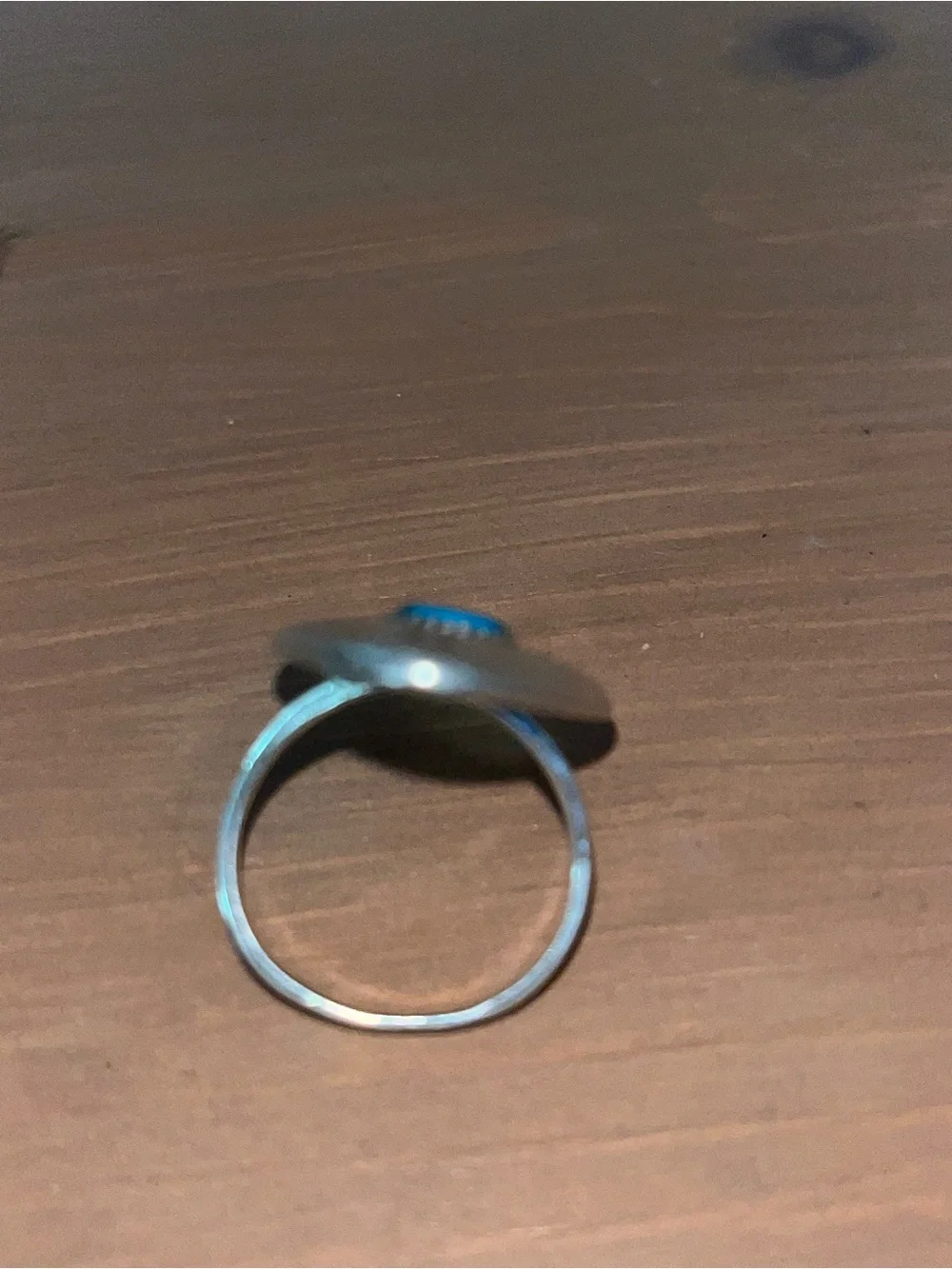 Genuine vintage sterling turquoise ring 7.5 handmade 1970s old pawn 925 artisian